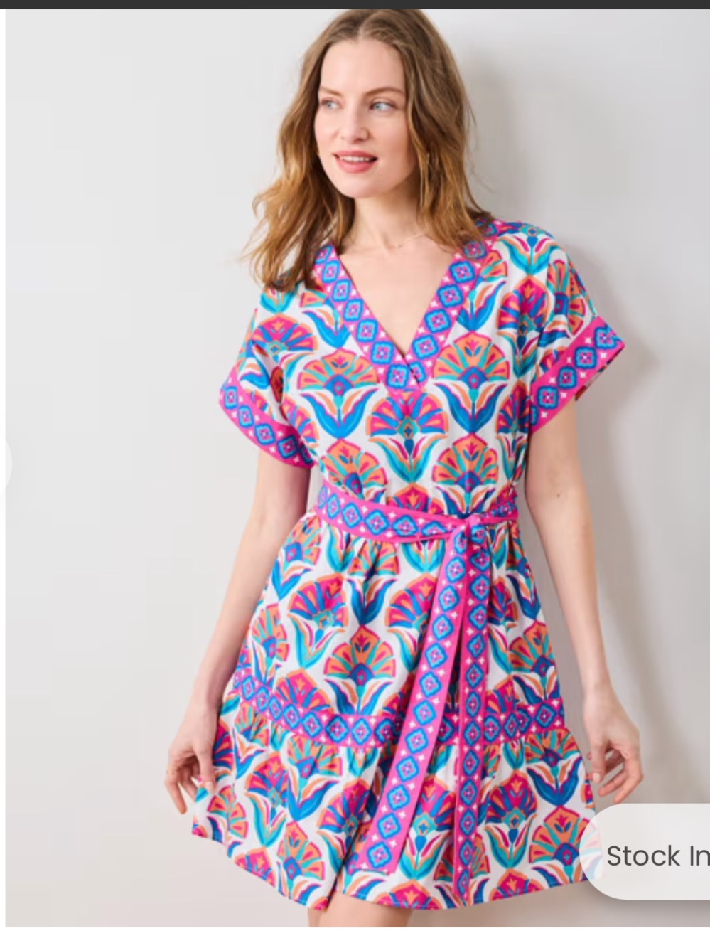 Printfresh Geo Floral - Atlantic Dress - Fuschia Cloud. 100% cotton poplin NWOT